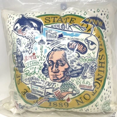 Washington State Favorites Primitives by Kathy Art Throw Pillow 19 x 19 - Image 1 of 3