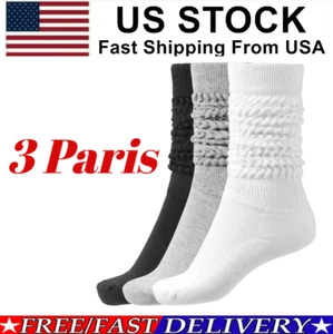 Slouch Socks Women Thigh High Boot Socks Soft Scrunch Socks Size 5-11 - Picture 1 of 7
