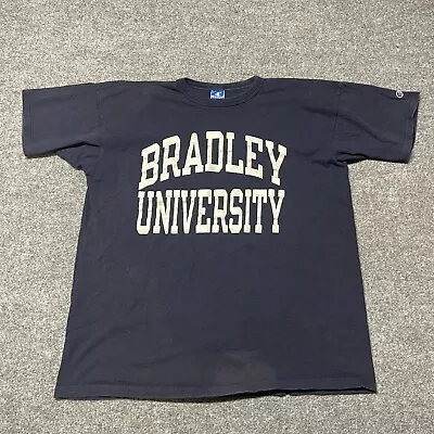Vintage Bradley University Shirt Men’s XL Blue Champion Made In USA College - Image 1 of 4