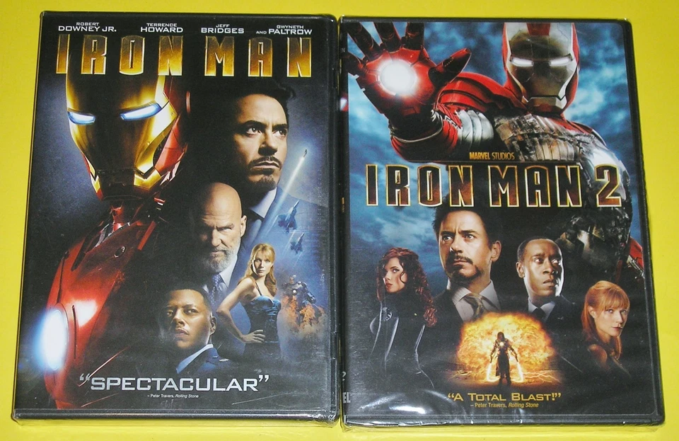 MARVEL Action DVD Lot - Iron Man (New, plastic torn) Iron Man 2 (New) - Image 1 of 1