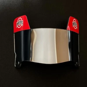 Ohio State Buckeyes - Grey Chrome Mini Football Helmet Visor with Black Clips 2 - Picture 1 of 2