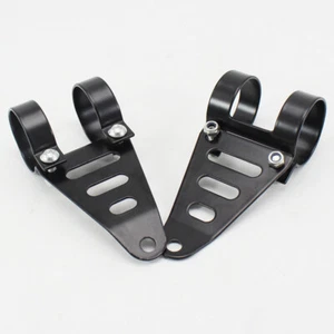 US Aluminum Motorcycle Front Fork Headlight Bracket Mount Clamp Modified Kit×2 - Picture 1 of 8