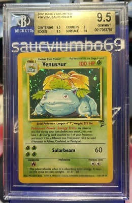 2000 POKEMON BASE SET 2 HOLO VENUSAUR #18 BGS 9.5 GEM MINT - Image 1 of 2