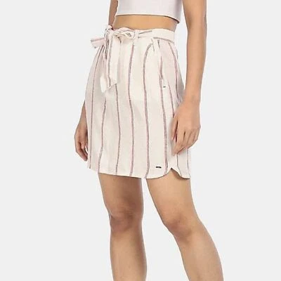 NEW Tommy Hilfiger Off-White Maze Belted Striped Skirt Size Medium - Image 1 of 4