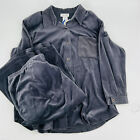 NWT Susan Graver Women Stretch Grey Velvet 2 pc Jacket & Skirt Size 2X