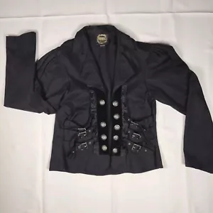Chaqueta Funhouse Y2K Gótica Caprichosa Gótica Punk Hebillas Banda de Marcha Talla L Negra - Imagen 1 de 13