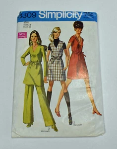 Vtg 1969 Simplicity 8309 Misses Sz 14 Dress Jumper Tunic Pants UNCUT Pattern - Picture 1 of 2