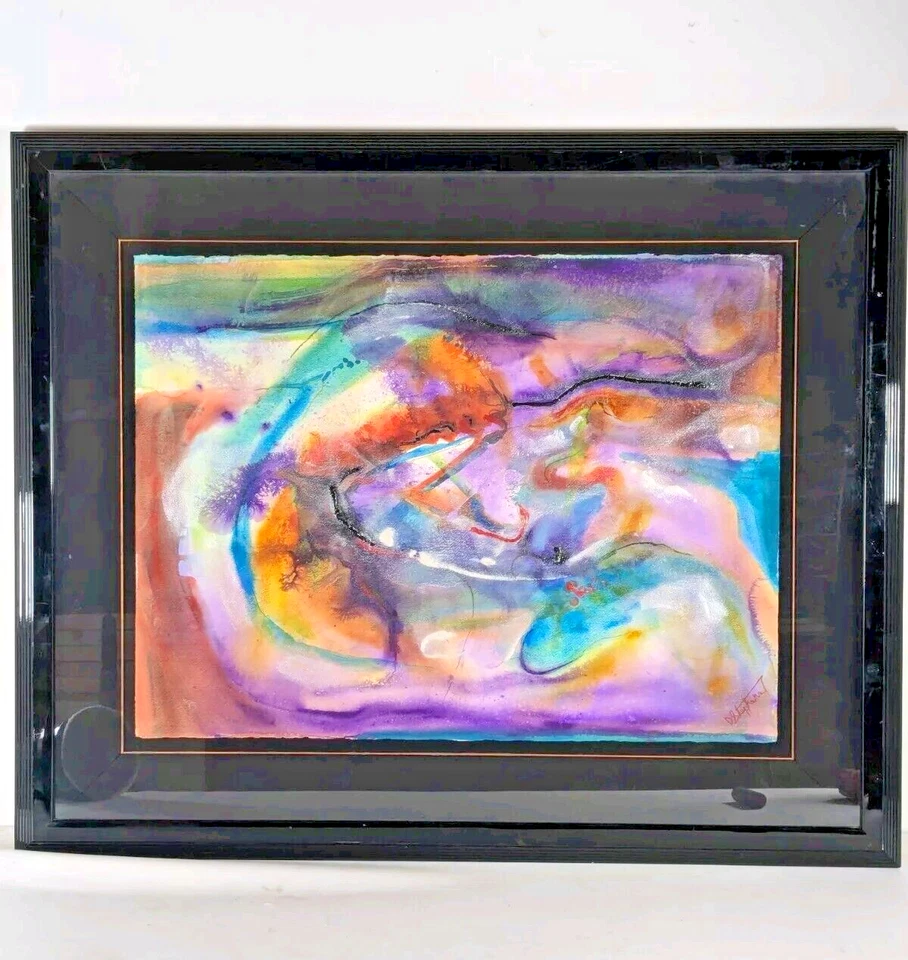D. Stephens Abstract original Watercolor Painting Framed -RARE Stunning! 41x33" - Image 1 of 4