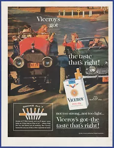 Vintage 1963 Viceroy Filtro Punta Cigarrillos Tabaco Fumar Estampado Anuncio Años 60 - Imagen 1 de 1