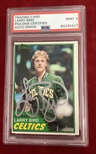 Larry Bird Signed 1981 Topps #4 Basketball Card Celtics HOF PSA/DNA Auto Mint 9 - Picture 1 of 3