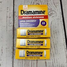3 Pack Dramamine Less Drowsy Motion Sickness Relief 8 Count Exp 07/2025 Travel