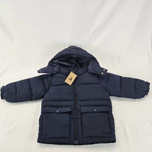 Kids' Puffer Jacket Unisex Navy Size 2 Years - Picture 1 of 17