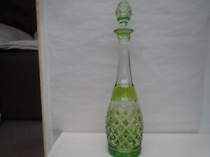 Exquisite VAL SAINT LAMBERT signed cut crystal glass decanter & stopper  WOW