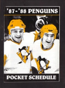 Pittsburgh Penguins Mario Lemieux 1987-88 calendario de bolsillo KDKA - Imagen 1 de 2
