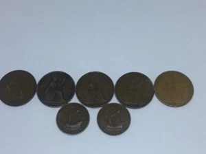 UK Great Britain British Warship Coins 36 38 2/46 67 penny 1940 50 half penny, - Picture 1 of 9