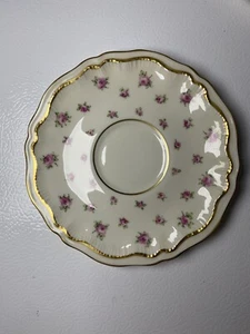 2 Vintage Theodore Haviland New York Wilton Pink Roses Gold Trim Saucers - Picture 1 of 7