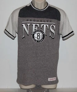 NBA Brooklyn Nets Basketball Mitchell + Ness Men's Small Gray Shirt - Picture 1 of 5