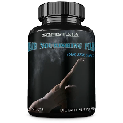 Fórmula de crecimiento capilar NUTRITIVA PARA EL CABELLO, vitaminas para el tratamiento capilar. BIOTINA 10000mcg. Foto 1 de 4