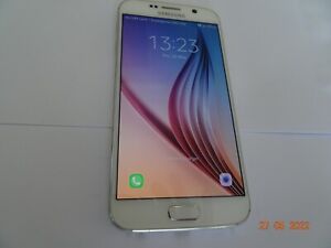 Samsung Galaxy S6, SM-G920F, 32GB (Unlocked) White Pearl - Cracked - D239