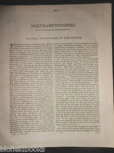 NORTHAMPTONSHIRE by James Dugdale - 1819 -  British Traveller Disbound Section - Imagen 1 de 2