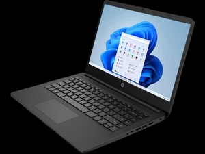 HP Laptop 14, Windows 11 Home in S mode, 14", Intel® Celeron®, 4GB RAM, 64GB eMM - Picture 1 of 10