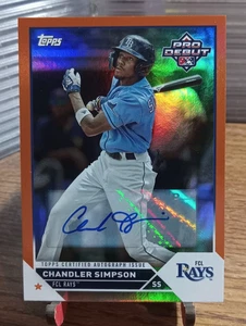2023 Topps Pro Debut #PD-184 Chandler Simpson Orange Auto /25 SSP - Picture 1 of 2