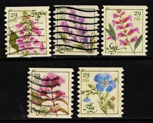 OFF Paper #4513-17 Herbs-COIL (used set of 5) 29c 2011  _f116 - Picture 1 of 1