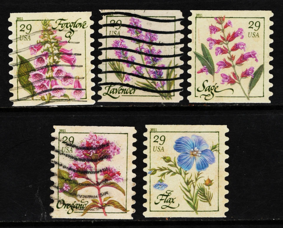 OFF Paper #4513-17 Herbs-COIL (used set of 5) 29c 2011  _f116 - Image 1 of 1