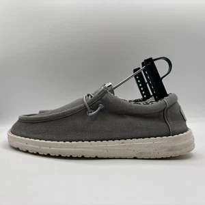 Hey Dude Wally Stretch Canvas Men’s Light Grey Size YT6 0923-42-DQ Slip On Shoes - Picture 1 of 16