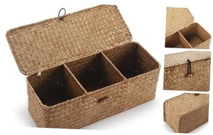 Toilet Tank Basket with Lid, Wicker Bathroom Basket, Toilet Basket Tank - Picture 1 of 8
