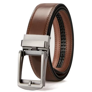 Mens Belt Leather Ratchet 1 3/8'' Belt For Men Gift Dress and Casual with Adj... - Picture 1 of 8