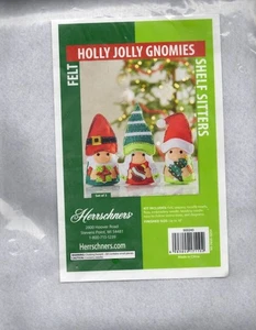 NIP!!! FELT KIT HOLLY JOLLY GNOMIES SHELF SITTERS SET OF 3 - Picture 1 of 2