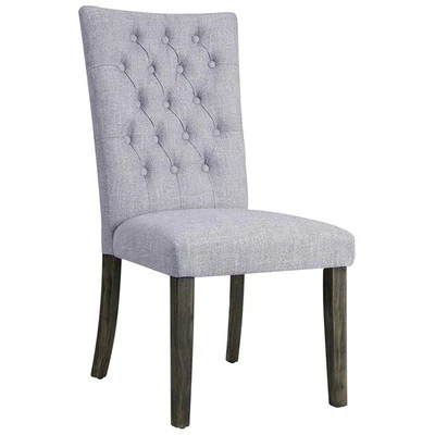 Silla de tela lateral de comedor ACME Merel Tufted Parson en gris (juego de 2) Foto 1 de 4