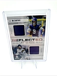 2025 Panini Luminance Reflected Materials Patch JJ McCarthy Rich Gannon -Vikings - Picture 1 of 2