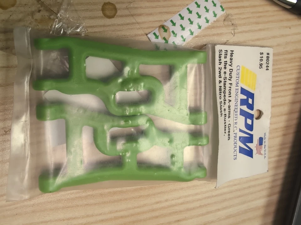 RPM Green Front Suspension A-Arms for Traxxas Slash 2WD, Rustler, Stampede 2WD - Image 1 of 1