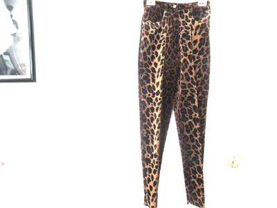 JEFFREY HALPER  Leopard  Velvet  Pants Size 4 90's NEW $120 - Image 1 of 4