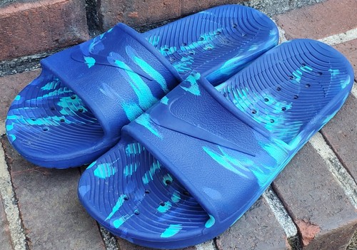 *NIKE*Calm Slides Sandali●Stampa Acqua Blu●Uomo Tg.10 Pronto per l'Estate