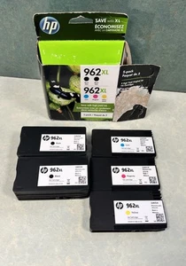 HP 962XL (6ZA57AN) Black/Cyan/Magenta/Yellow Ink Cart 5 Pack/ Used/ Empty Read - Picture 1 of 4