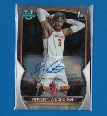2022-23 Bowman U Chrome Prospect Vincent Iwuchukwu AUTO RC, USC University #92 - Image 1 of 2