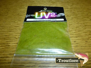 OLIVE UV2 CADDIS & NYMPH DUBBING SPIRIT RIVER - NEW FLY TYING DUB MATERIALS - Picture 1 of 5