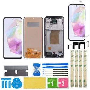 For Samsung Galaxy A35 5G LCD Display Touch Screen Digitizer Assembly + Frame - Zdjęcie 1 z 10