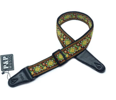 Correa de Guitarra Bordada Estilo Bohemio Algodón Eléctrico Acústico Bajo Ajustable Foto 1 de 4
