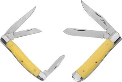 Juego de regalo de cuchillo táctico multiherramienta trampero amarillo plegable manual de 6,25" 2 piezas Foto 1 de 3