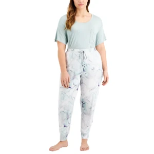 Alfani Intimates Women's Marble Dusty Blue Dyed Jogger Lounge Pants, Size 3X - Picture 1 of 3