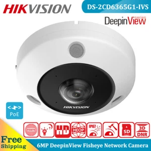 Hikvision DS-2CD6365G1-IVS 6MP Telecamera IP di rete panoramica AI Fisheye MIC PoE - Foto 1 di 13