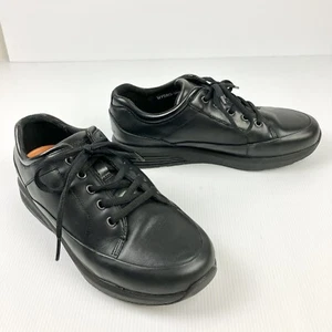 Rockport Prowalker Black Leather Sneakers Shoes AU7.5 EU38 Slip Resistant As New - Picture 1 of 13
