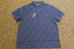 BIG & TALL New Polo Ralph Lauren Men's Navy Floral Polo Shirt - Size 1XB - Picture 1 of 3