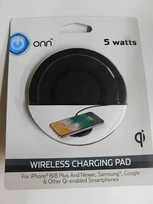 ONN 5W WIRELESS CHARGING PAD-IPHONE 8/8PLUS & NEWER-SAMSUNG/GOOGLE - Image 1 of 2