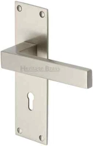 Heritage Brass MET49000-SN Door Handle Lever Lock Metro Design Satin Nickel - Picture 1 of 1