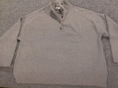 Zara sweater mens Large Gray Pullover mock button classic wool acrylic - Image 1 of 4